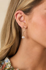 The Harbor Calls Gold and Ivory Pearl Earrings