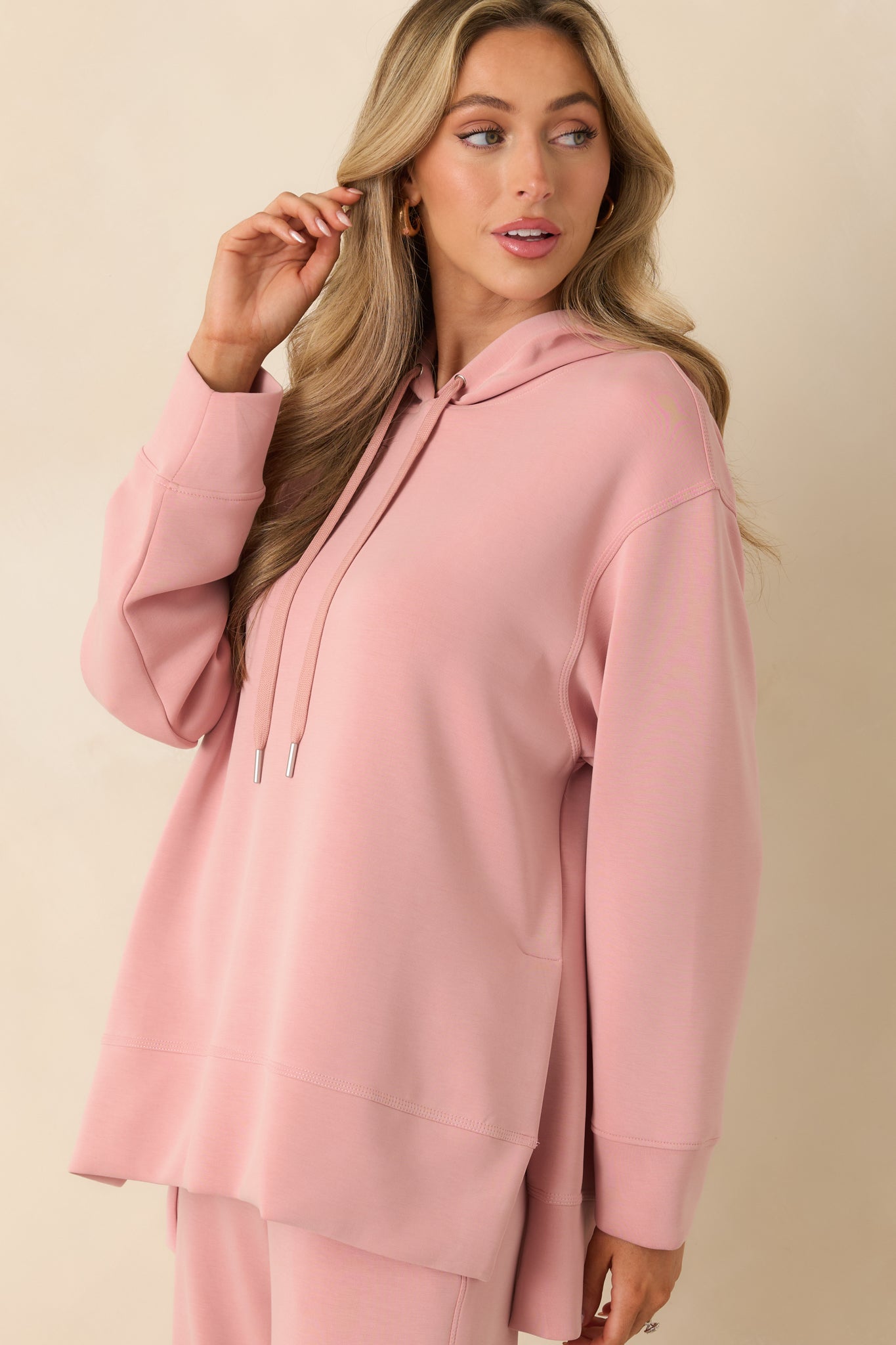 Nothing Extra Powder Pink Hoodie Sweatshirt