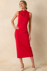 SPANX® Red Ponte Sleeveless Midi Dress