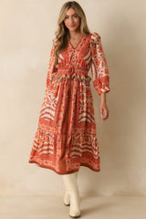 You've Got This Orange Multi Floral Print Maxi Dress