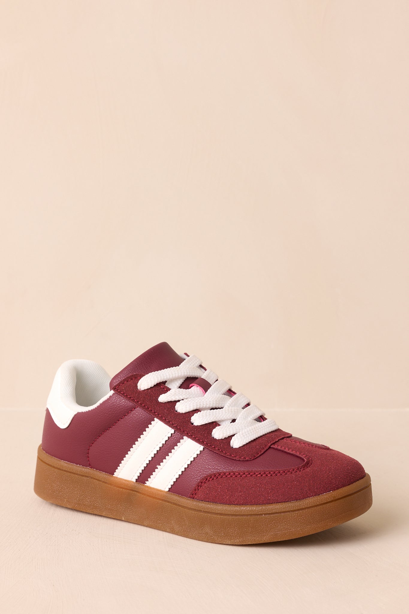 Chasing Chill Burgundy Faux Suede Lace-Up Sneakers