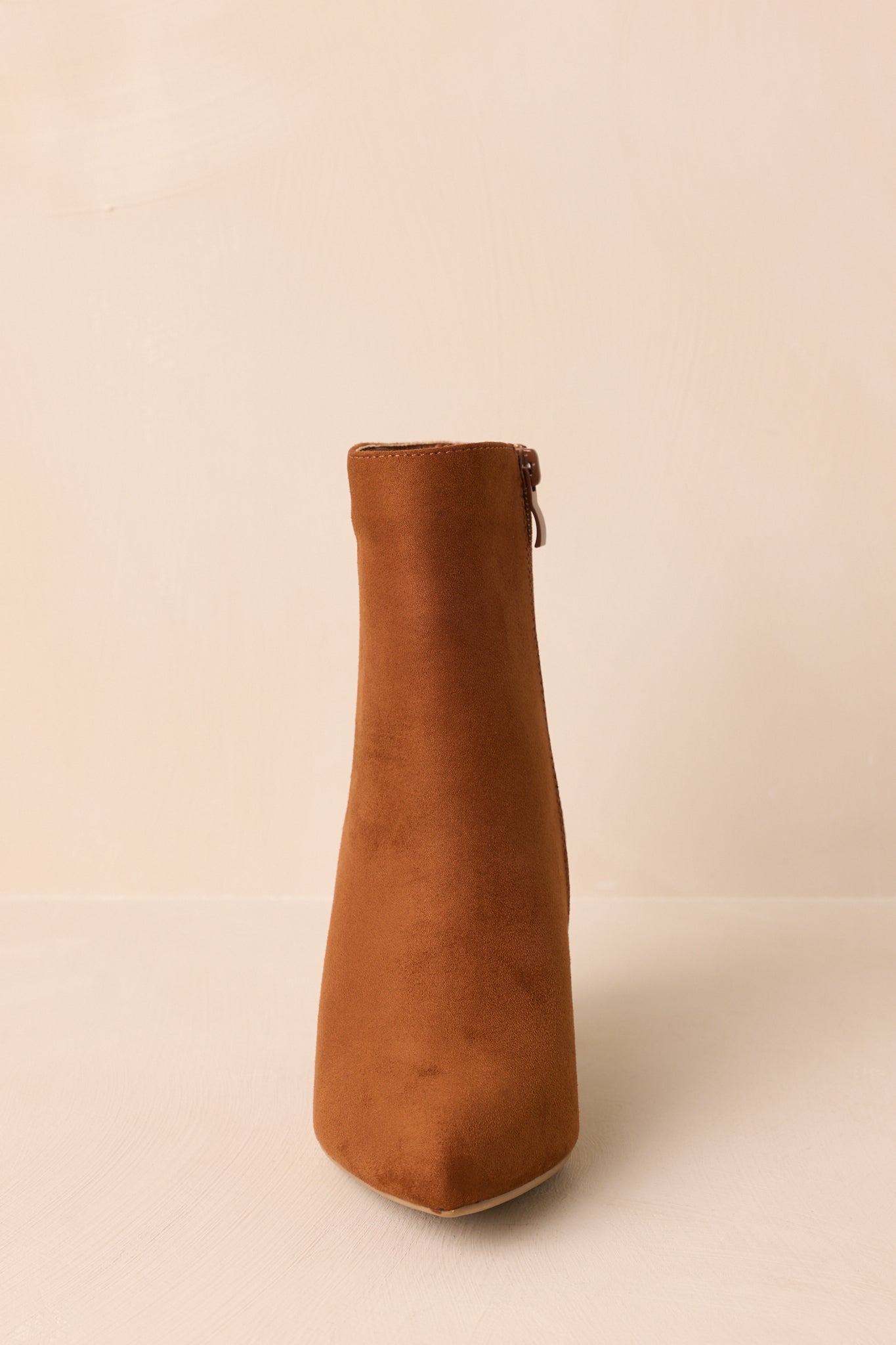 From Here On Cinnamon Brown Faux Suede Block Heel Ankle Boots