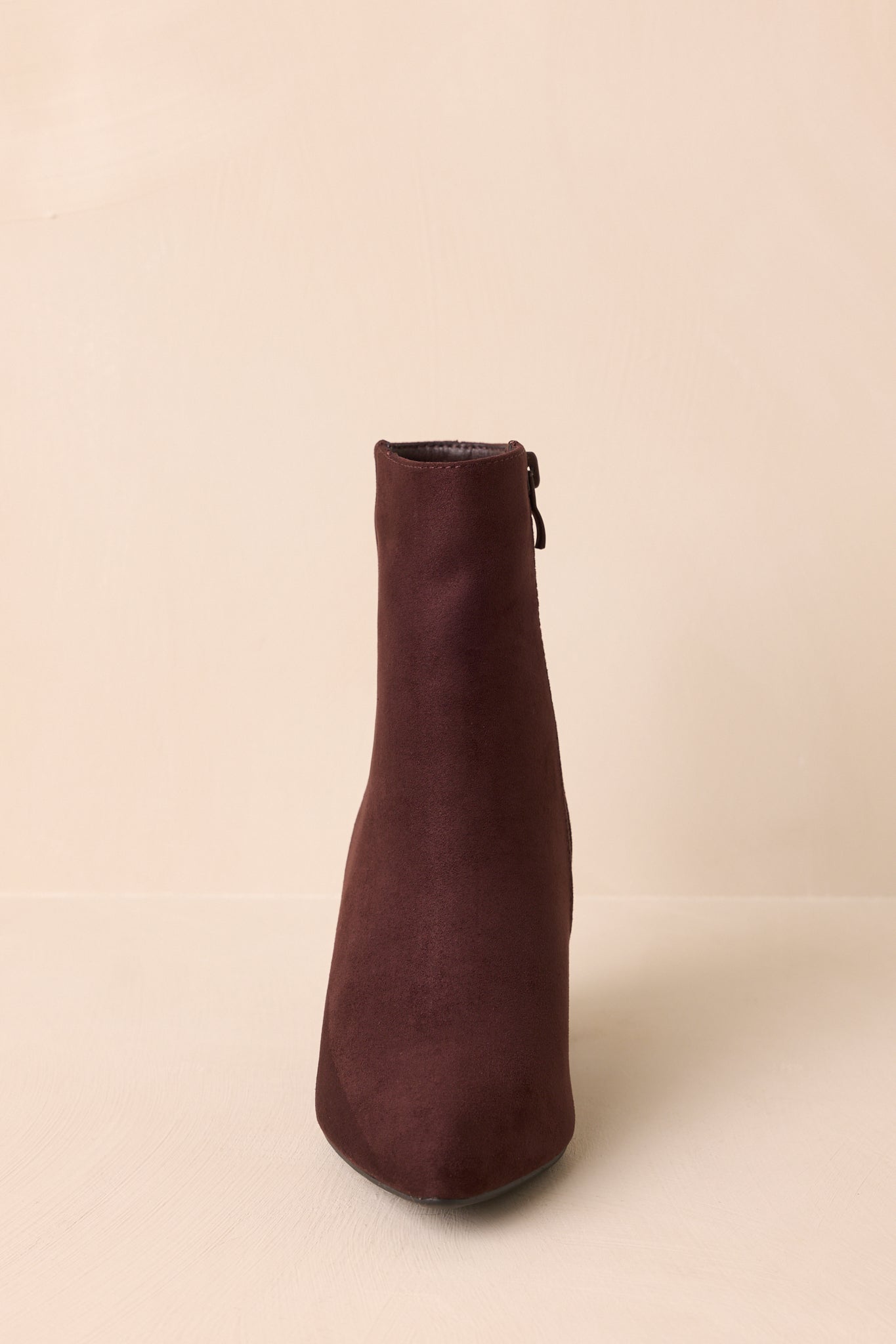 From Here On Dark Brown Faux Suede Block Heel Ankle Boots