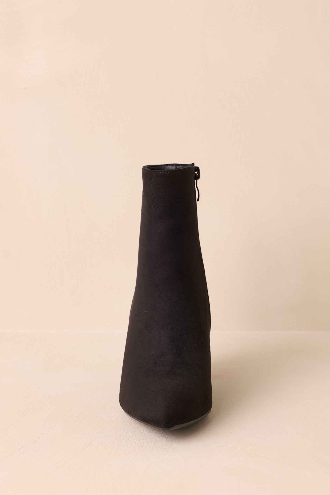 From Here On Black Faux Suede Block Heel Ankle Boots