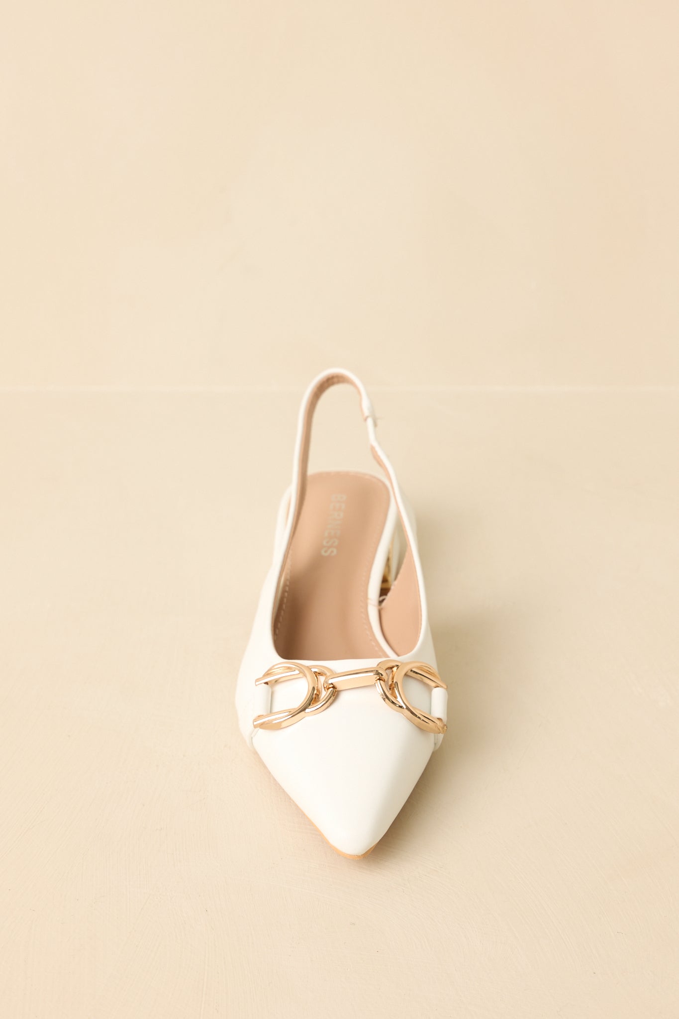 Always Everything White Pointed Toe Slingback Low Block Heels