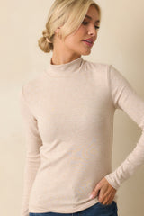 Times To Remember Beige Turtleneck Long Sleeve Top