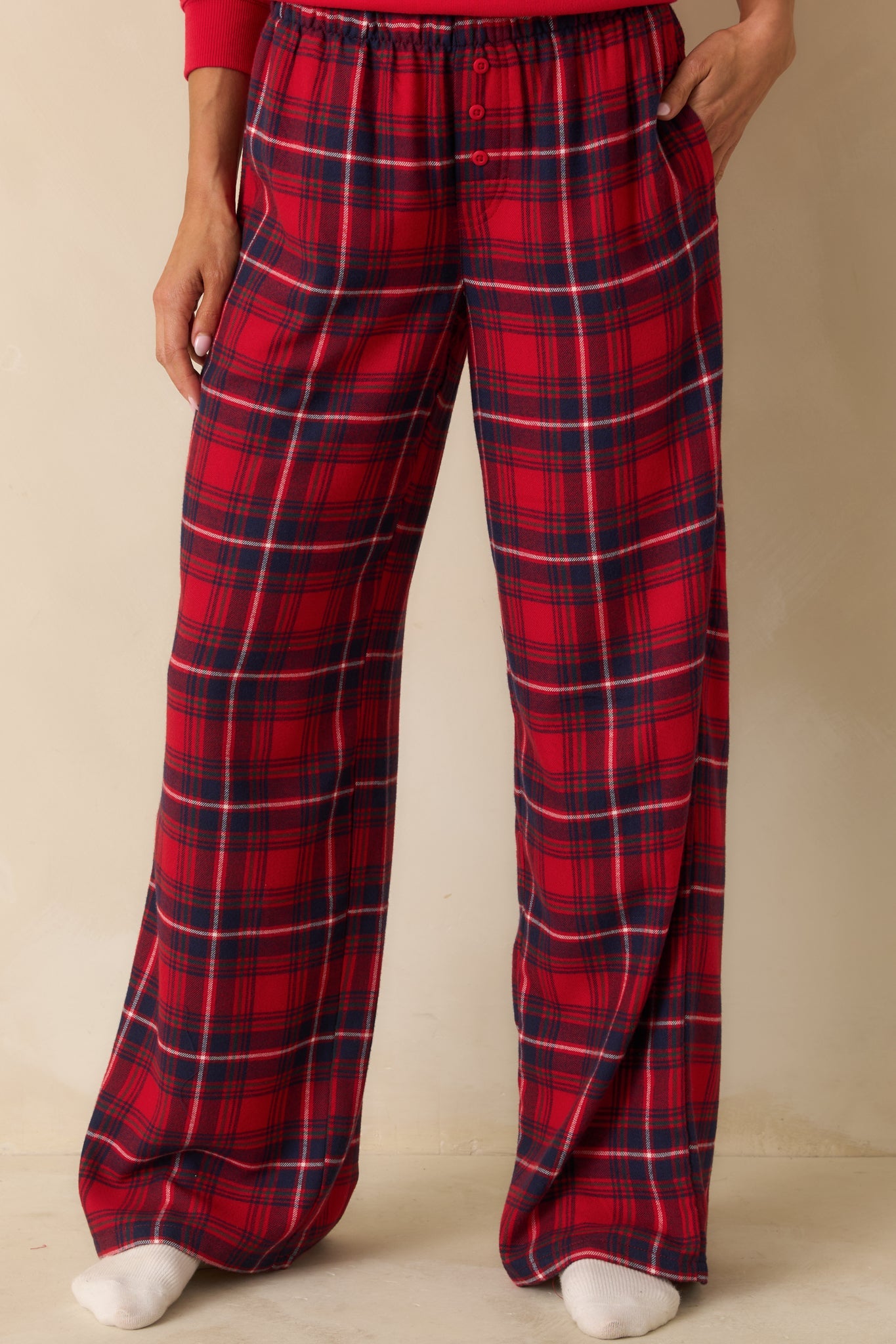 Z Supply Haute Red Hangout Plaid Pajama Pants