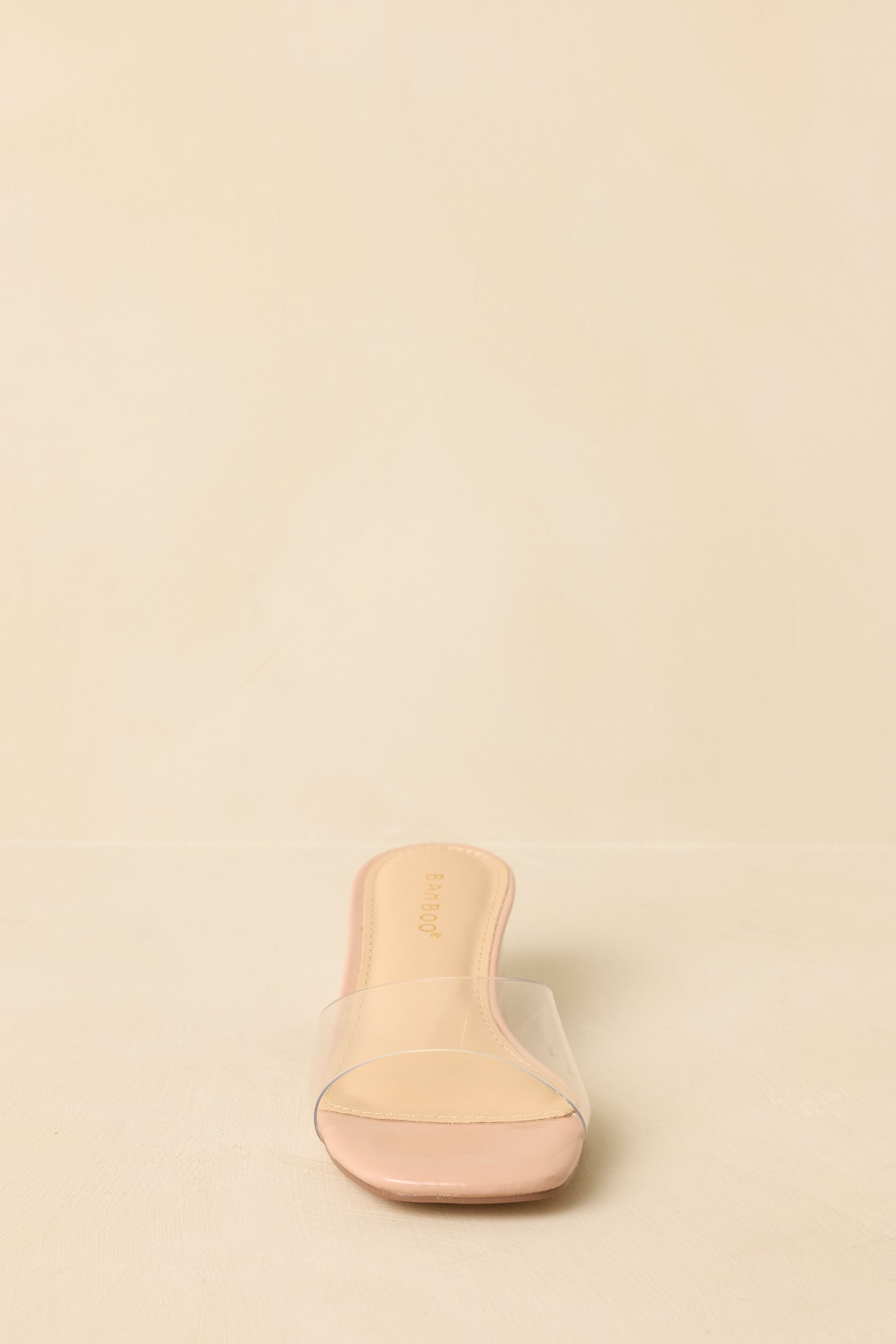Where I Stand Beige Clear Low Block Heels
