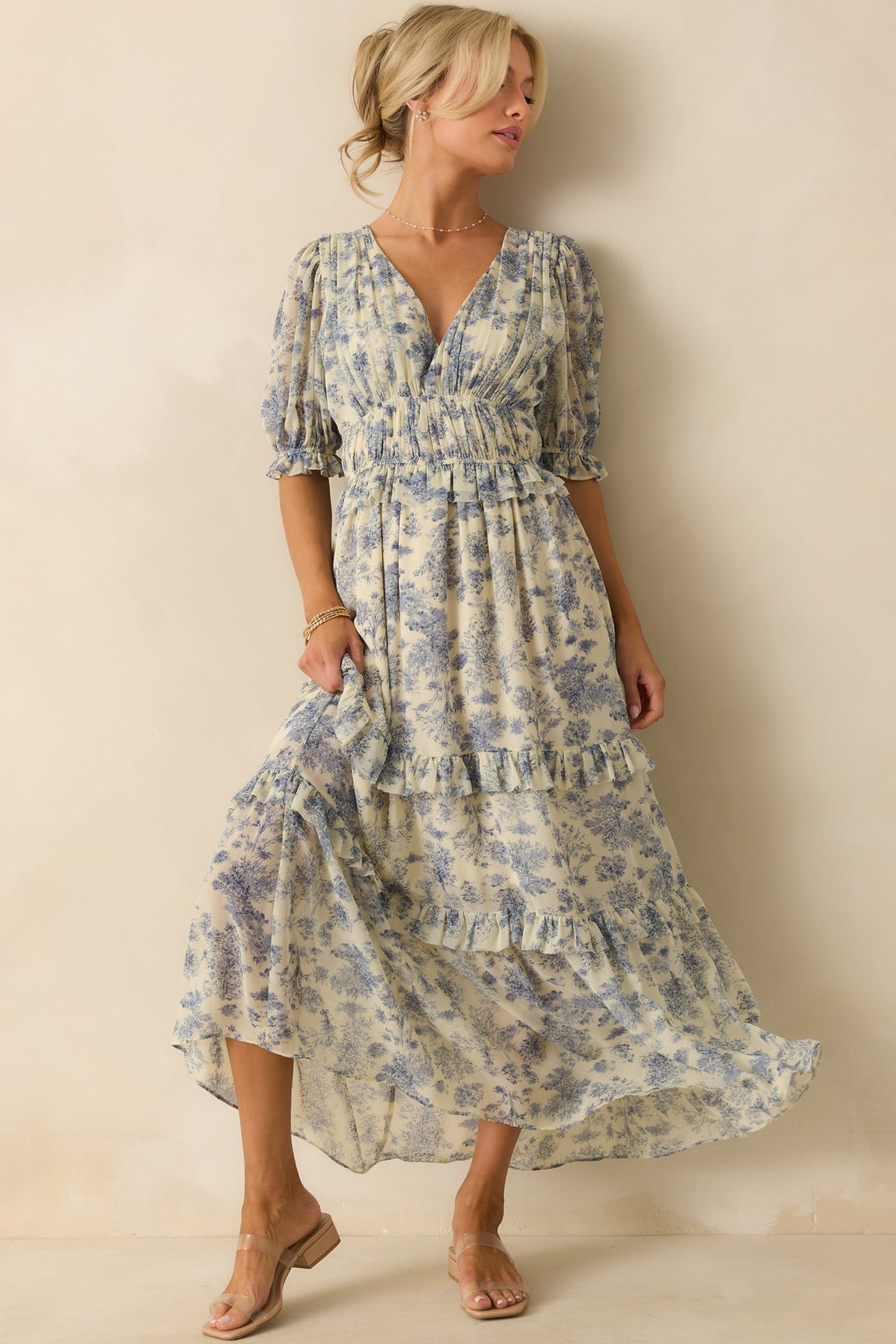 Midnight Train Blue Floral Maxi Dress
