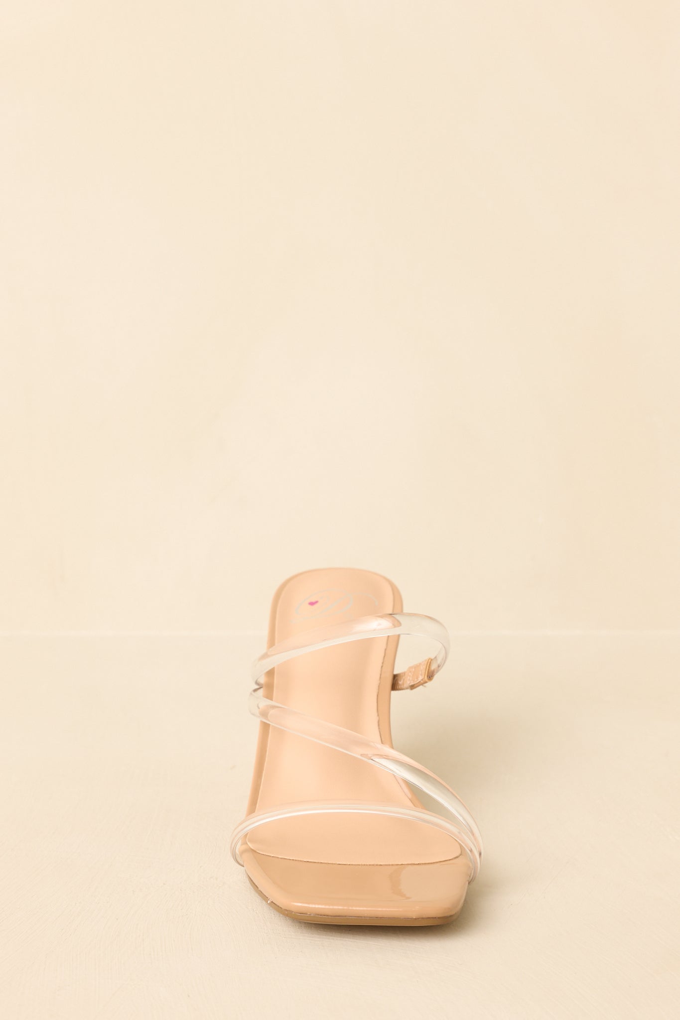 Let Me Make It Clear Nude Clear Strap Heels