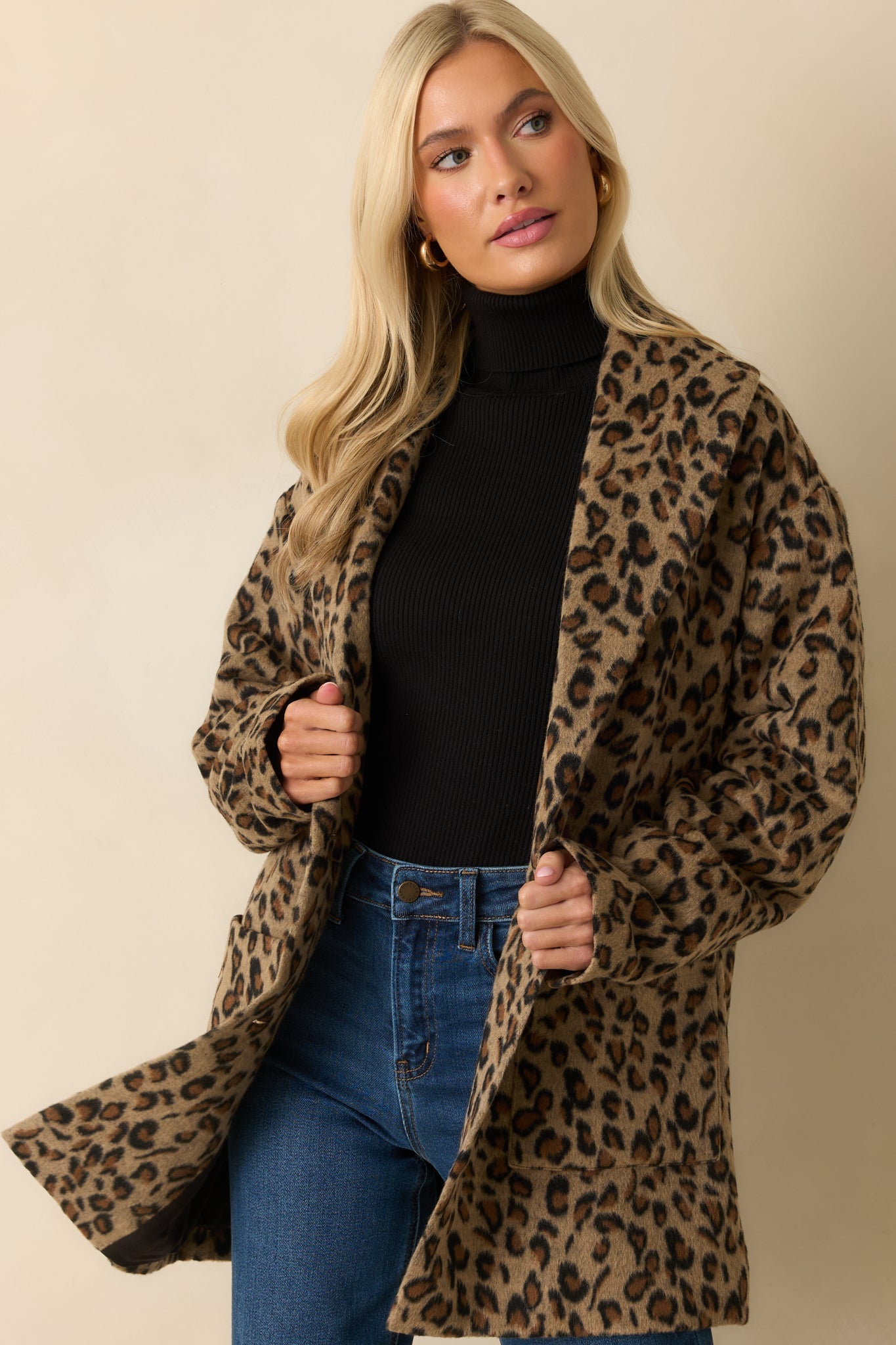 Z Supply Tan Lennon Leopard Coat