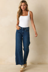 Tia White Square Neck Tank Bodysuit