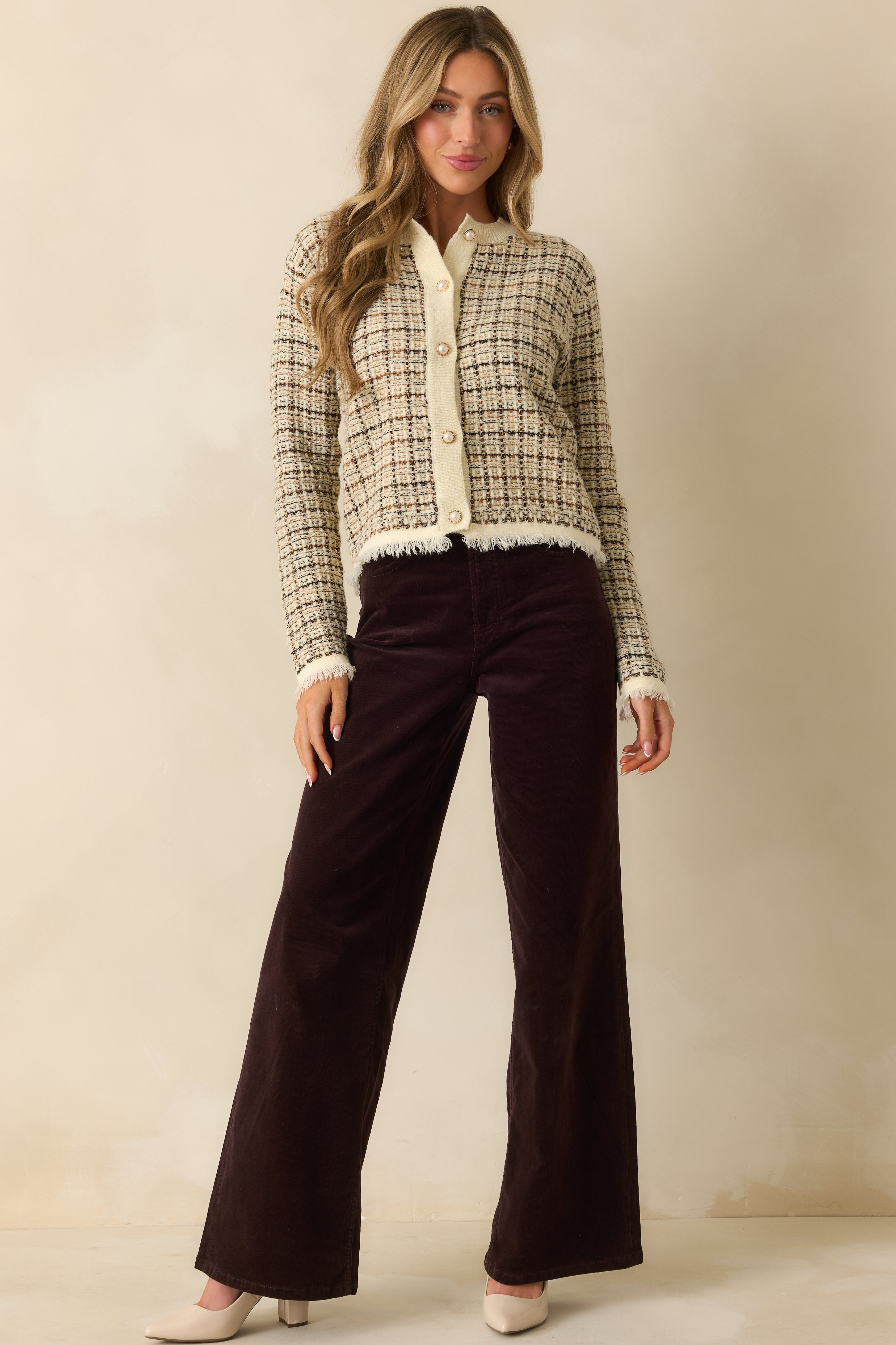SPANXshape™ Truffle Brown Corduroy Wide Leg Jeans