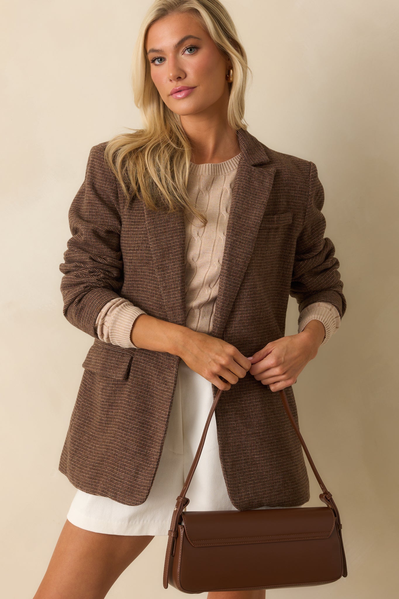Don't Doubt Me Chocolate Brown Faux Leather Baguette Handbag