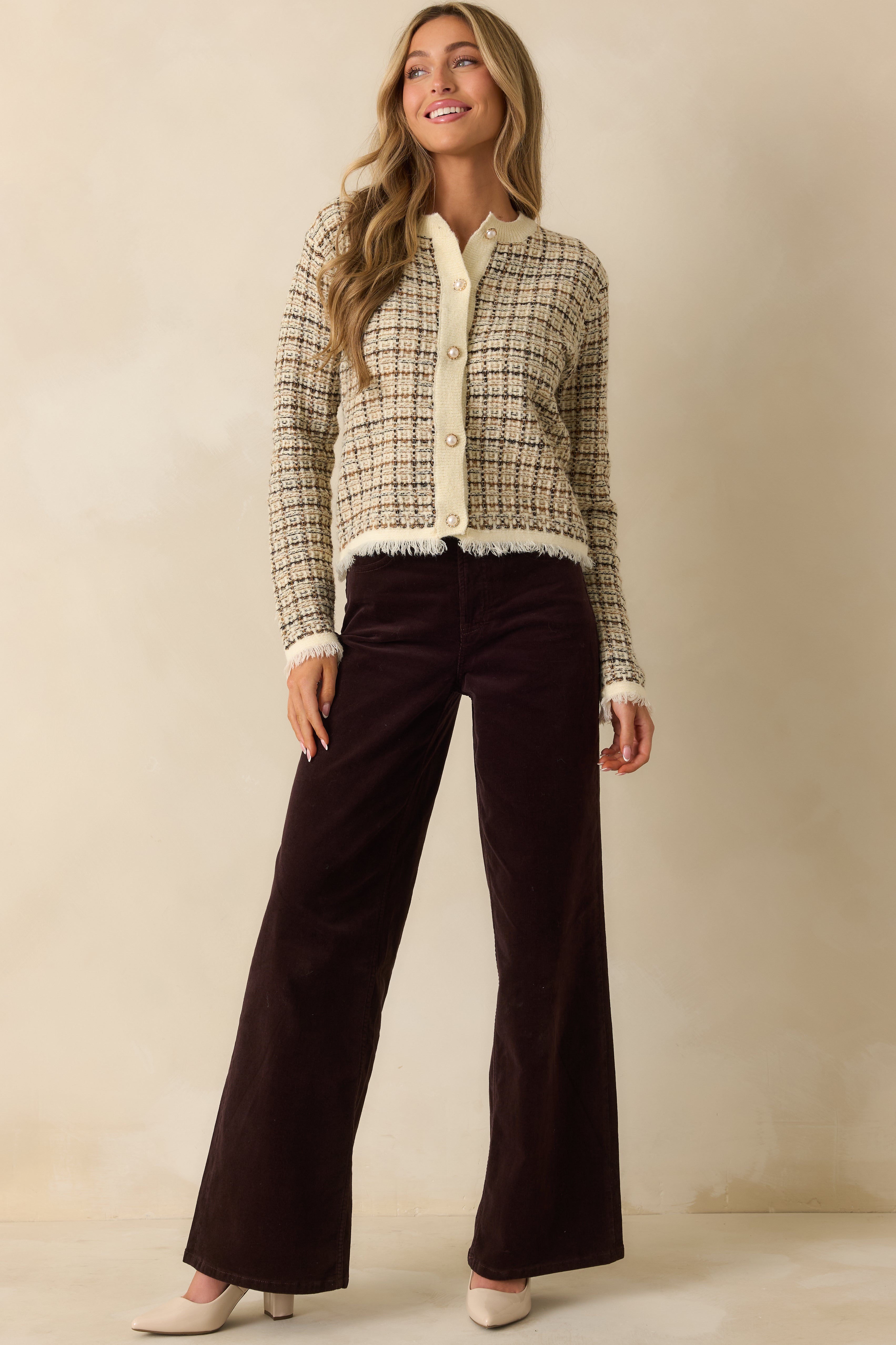 SPANXshape™ Truffle Brown Corduroy Wide Leg Jeans