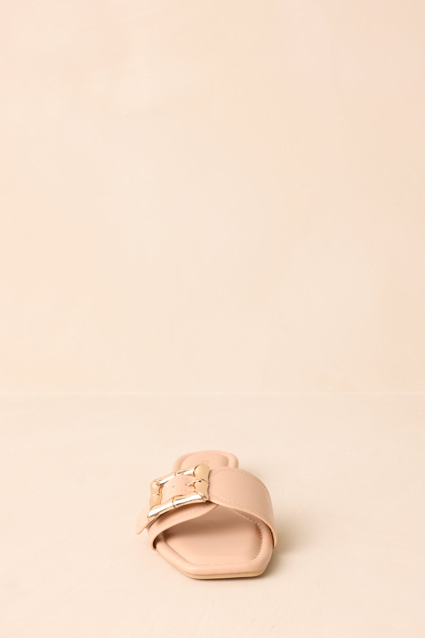 Hidden Treasure Beige Buckle Flat Sandals