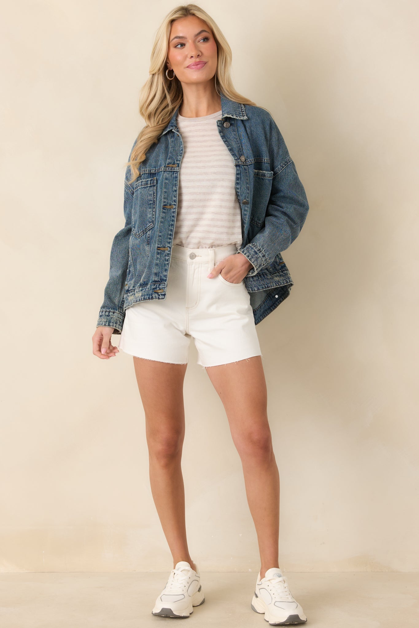 Anywhere You Go Medium Wash Cotton Denim Jacket