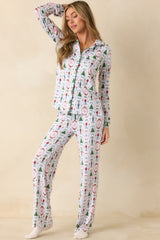 Holiday Brigade White Multi Nutcracker Pajama Pants