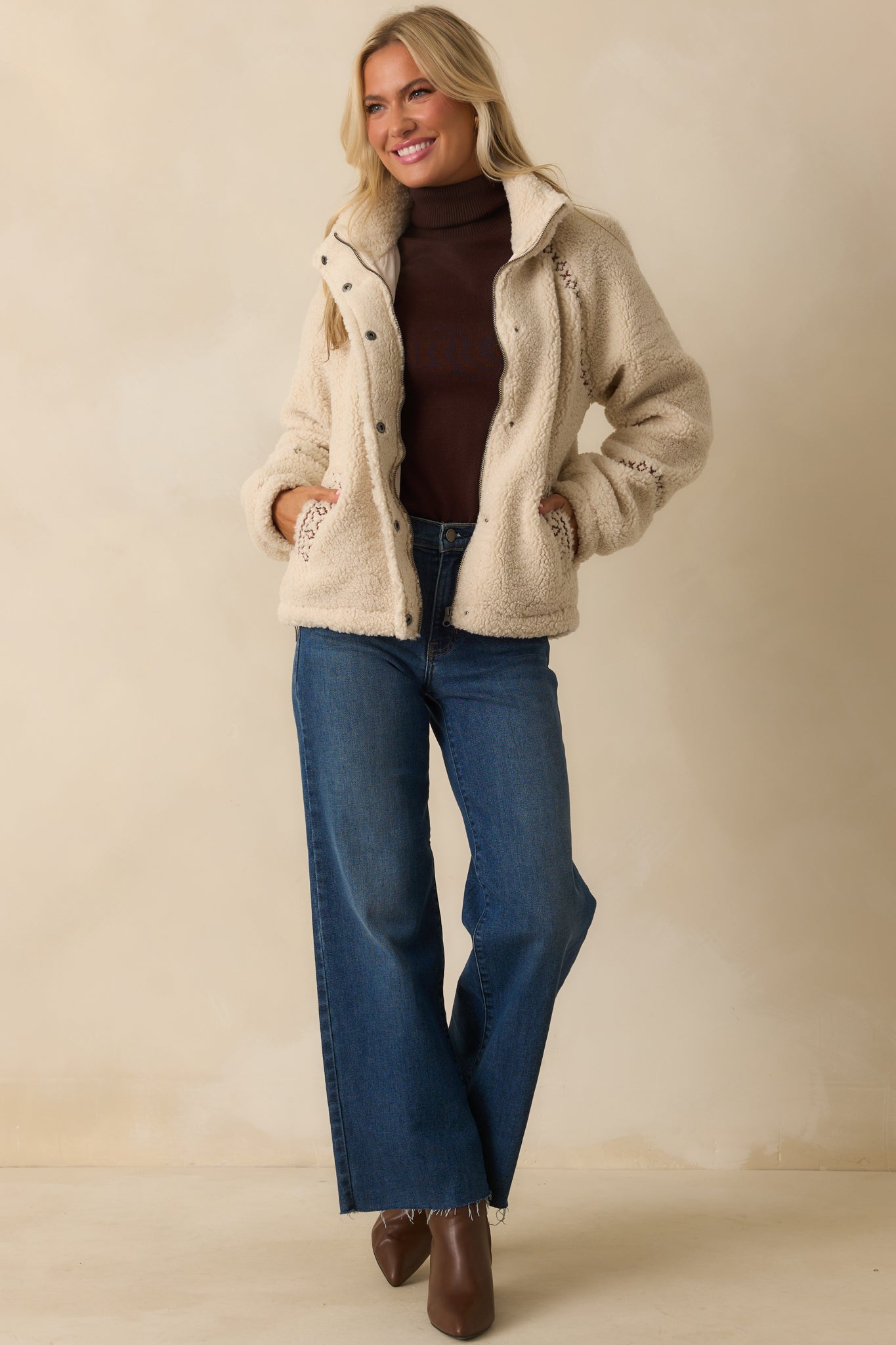 Thread & Supply Ivory Sherpa Denver Jacket