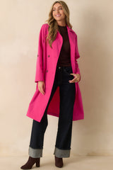 Walk It Out Magenta Trench Coat