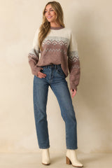 Make Yourself At Home Mauve Multi Knit Sweater