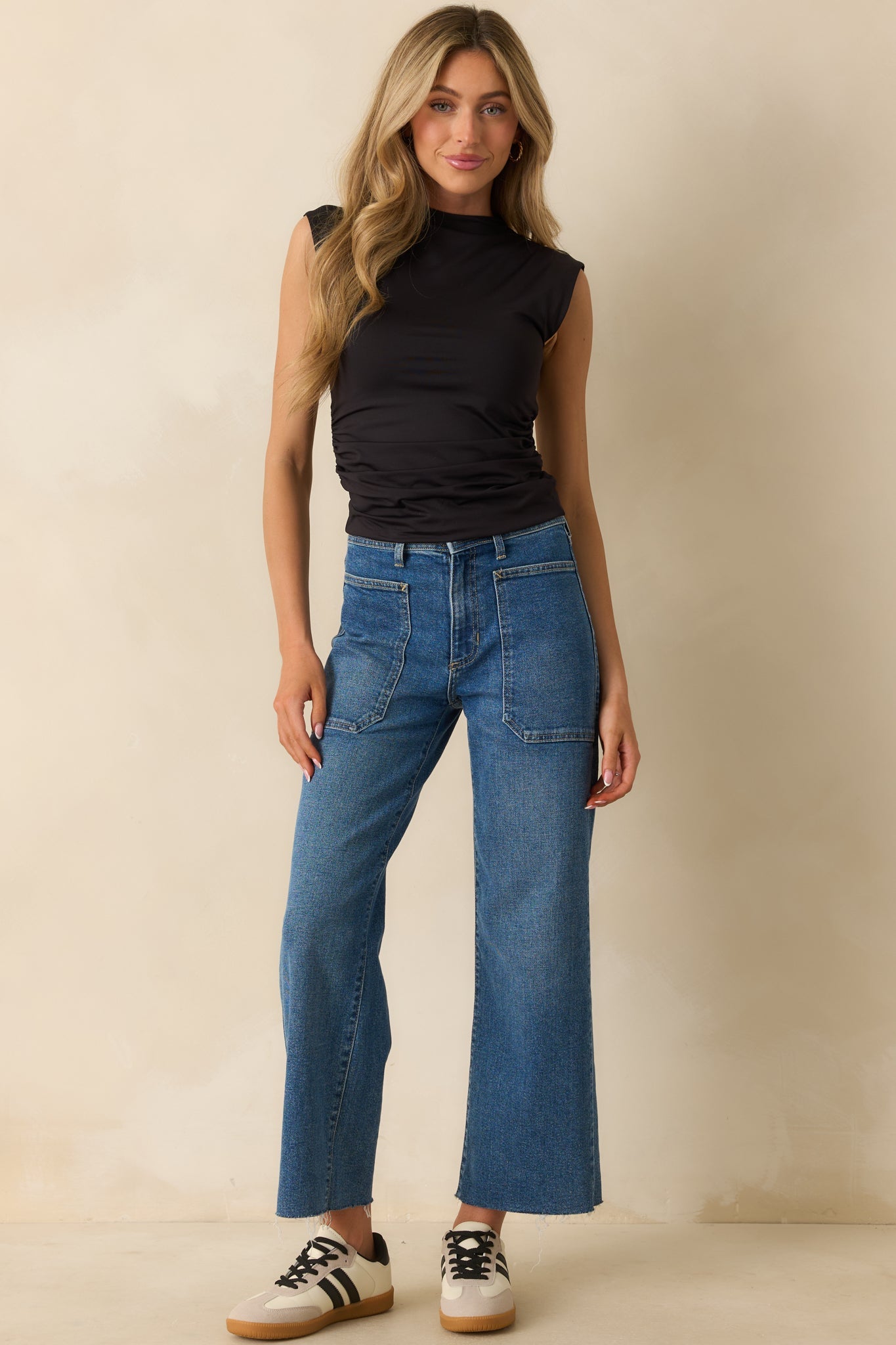 On Your Way Medium Wash Utility Jeans