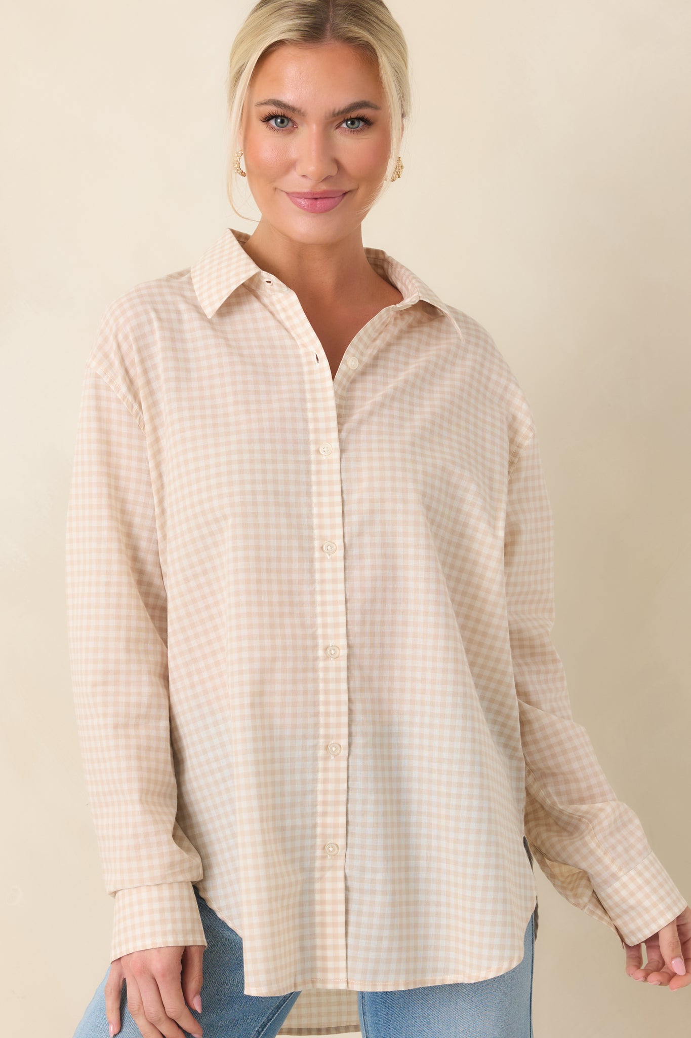 Z Supply Parchment Beige Cotton Seaport Button Up Top