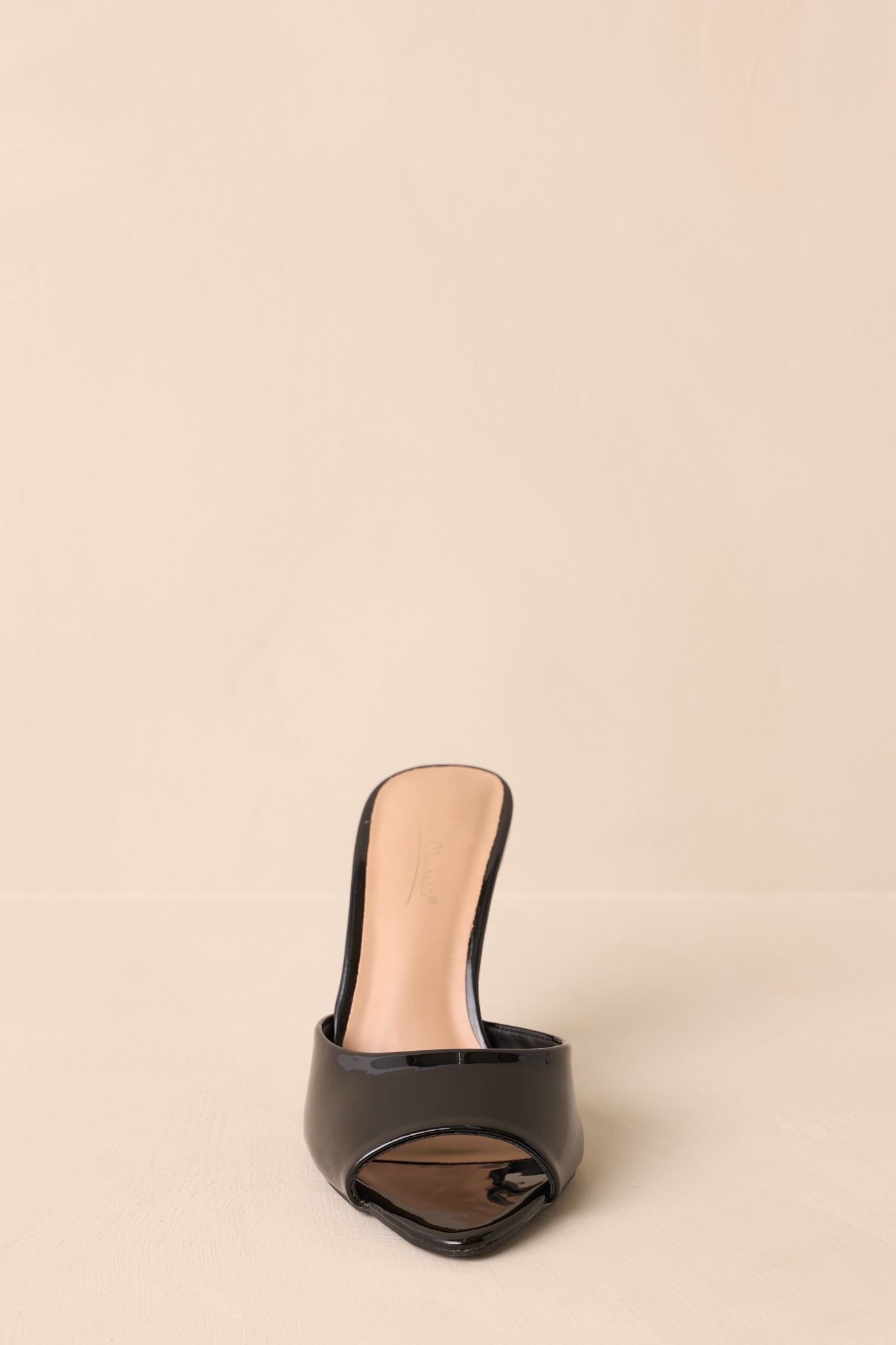 Every Step Counts Black Faux Leather High Heel Sandals