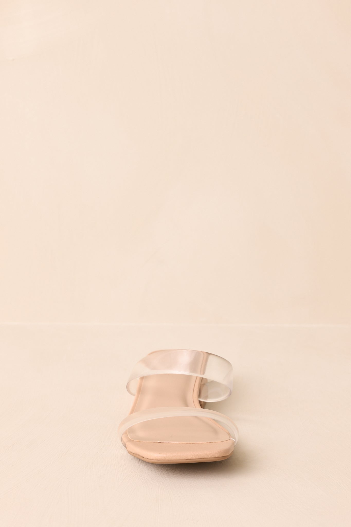 Timeless Edge Clear Beige Low Block Heel Sandals