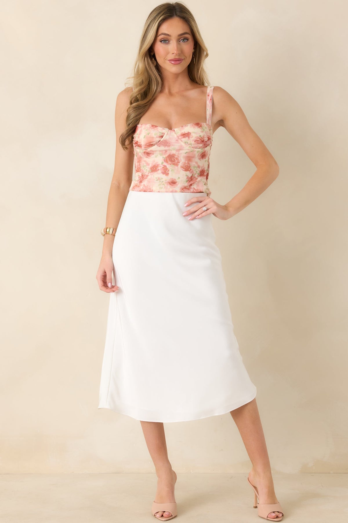 MINKPINK Camille Pink Floral Mesh Bustier