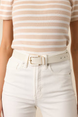 All Good Things Ivory Faux Leather Belt