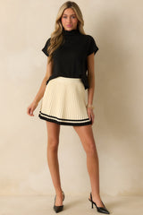 Give It Your All Ivory Pleated Mini Skirt