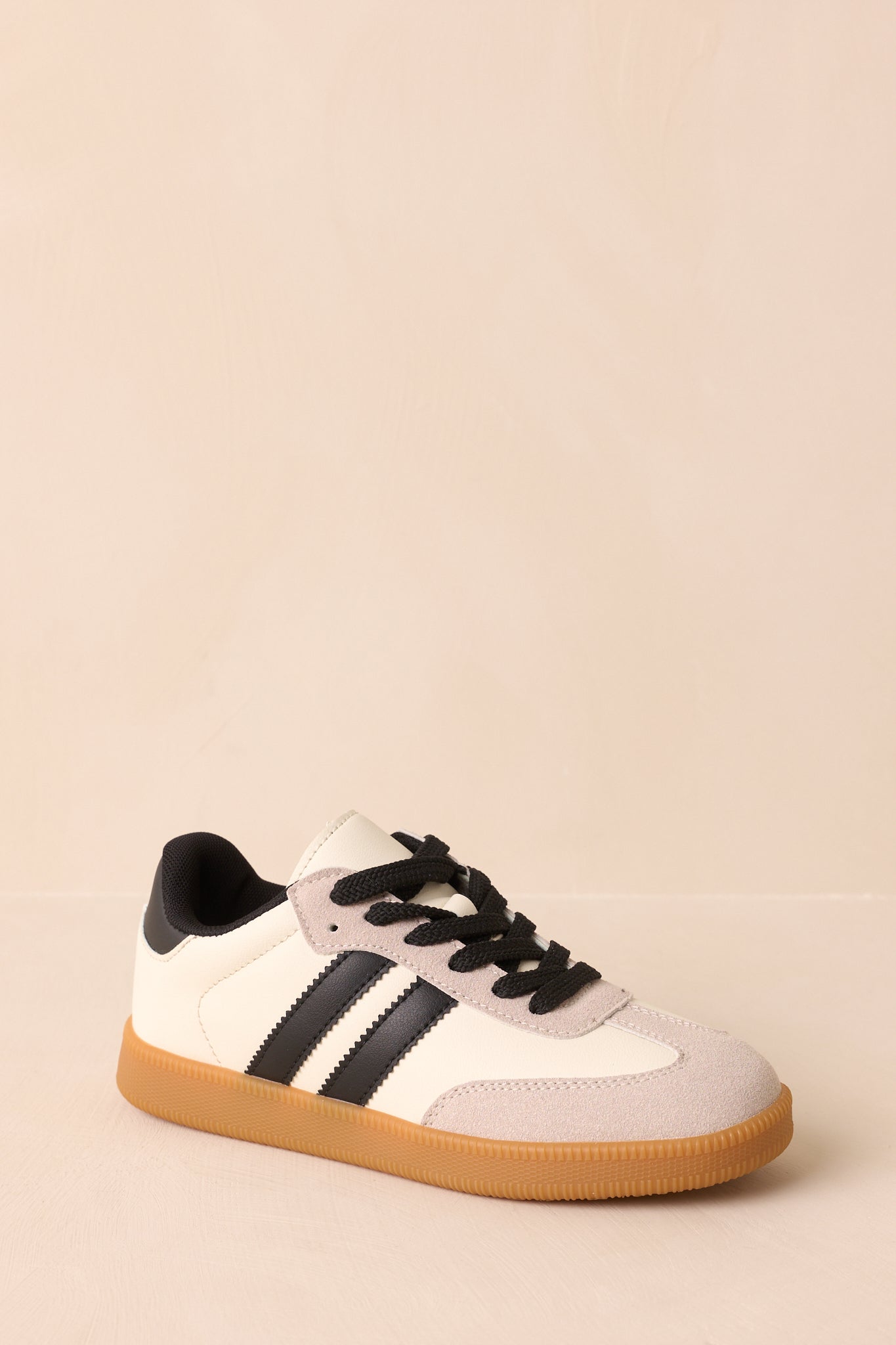 Bring The Good Vibes Ivory Faux Leather Lace-Up Sneakers