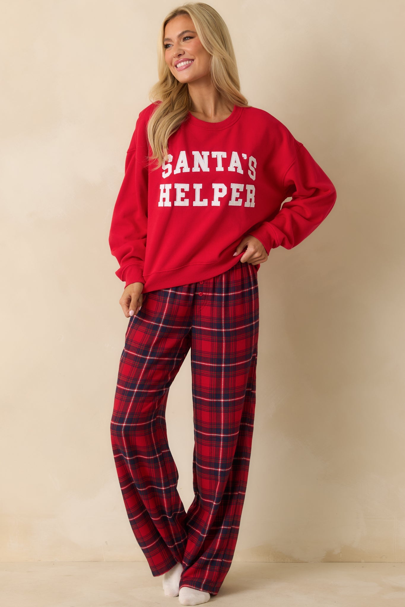 Z Supply Festive Red Festive Holiday Sweatshirt