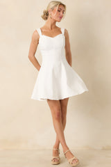 Day Dreaming Bliss White Cotton Sleeveless Denim Mini Dress