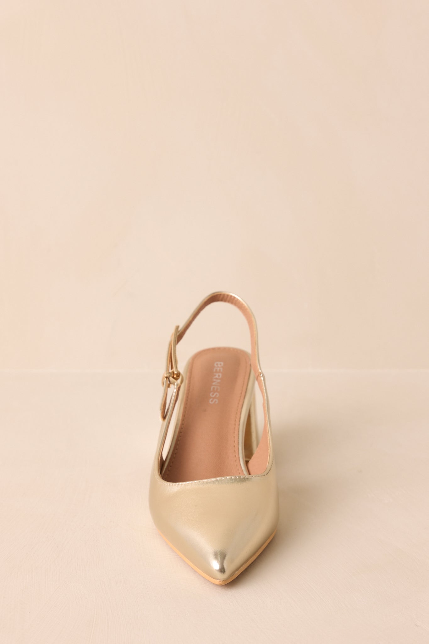 Cloud Nine Nights Gold Patent Slingback Block Heels
