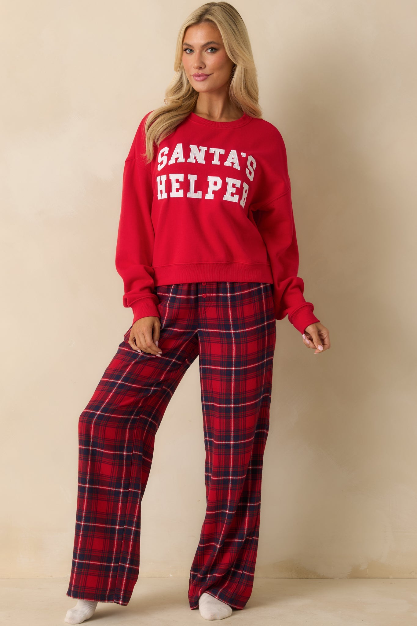 Z Supply Haute Red Hangout Plaid Pajama Pants