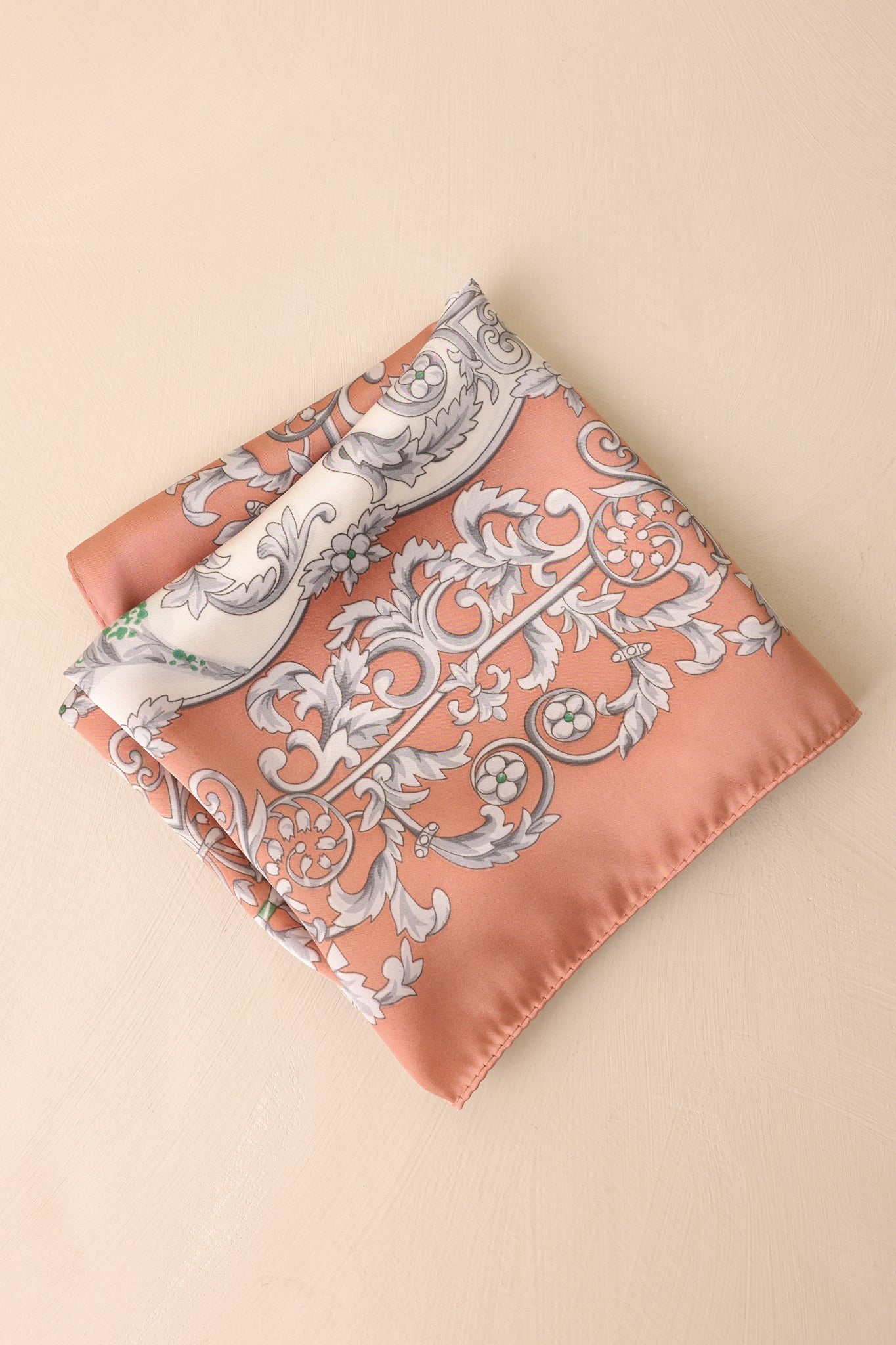 Where The Wind Blows Rose Pink Multi Print Satin Scarf