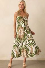 Notes From The Coast Abstract Print Midi Dress