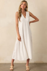 Only Goes Up From Here Ivory Linen Blend Sleeveless Maxi Dress