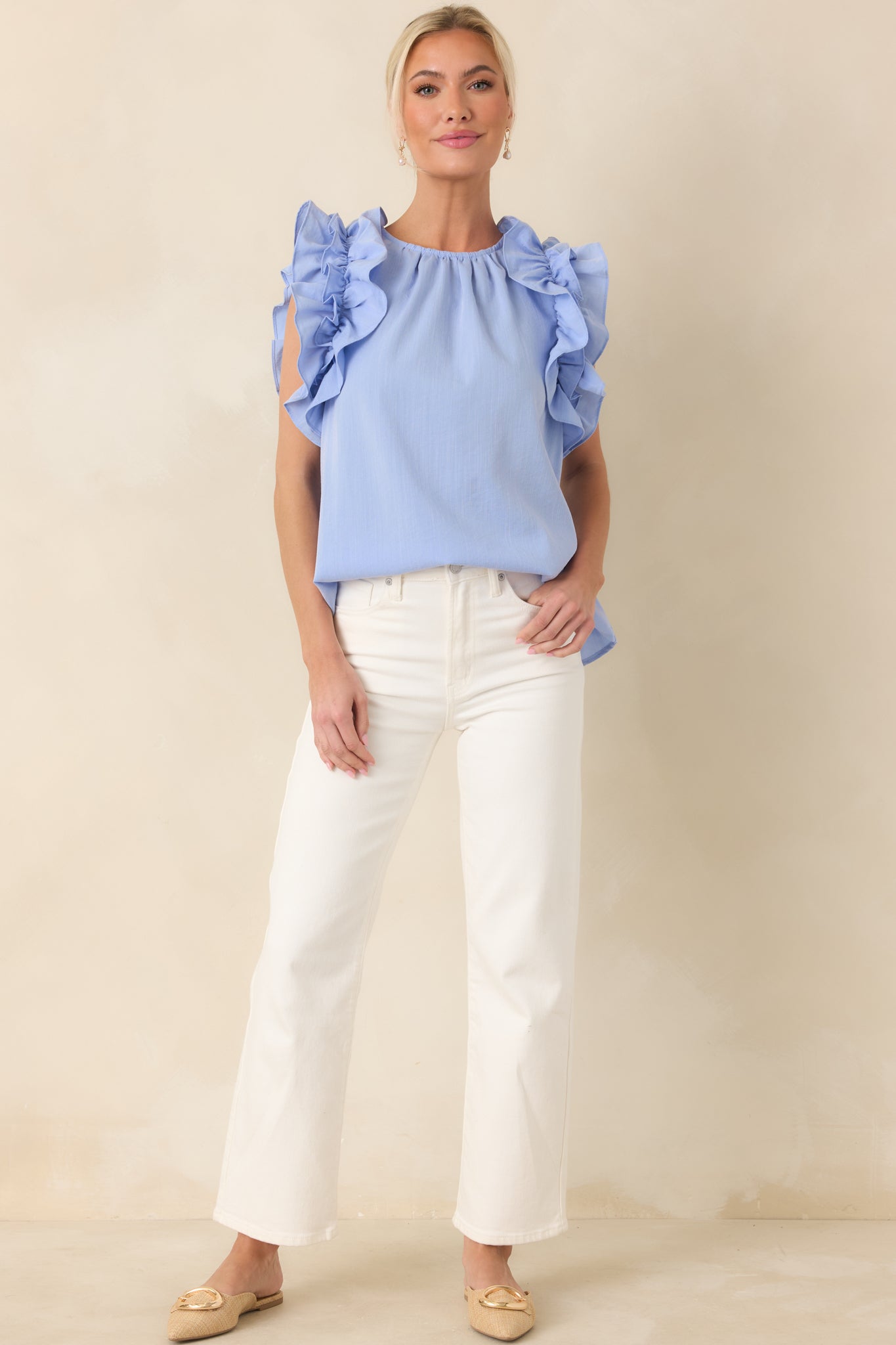 Hard At Work White Straight Leg Jeans