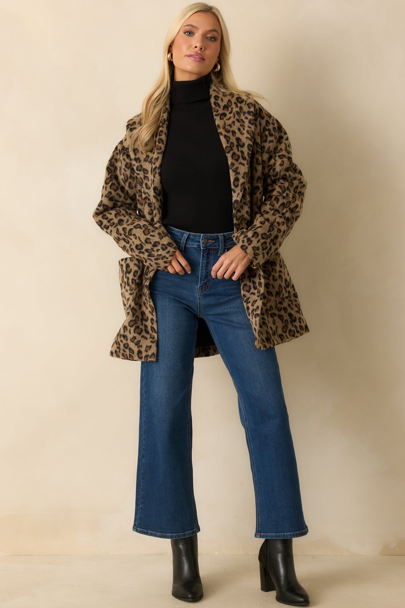 Z Supply Tan Lennon Leopard Coat