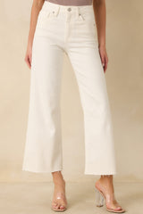 Already On It White Wide Leg Jeans