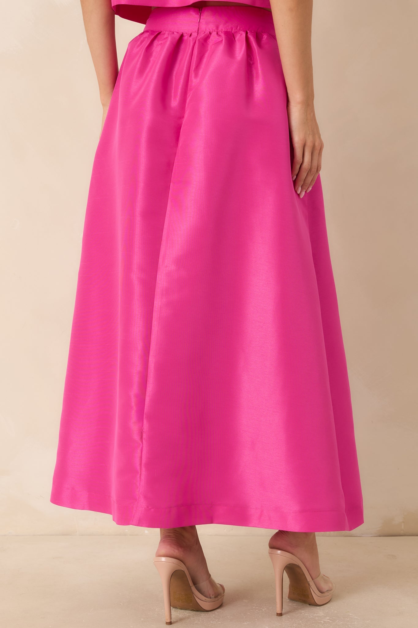 Worth the Chase Fuchsia Pink Structured Maxi Skirt