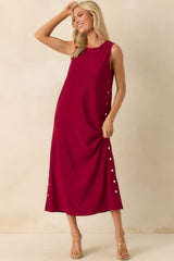 I'm Choosing Happiness Burgundy Sleeveless Maxi Dress