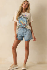 The Beach Boys Ivory Cotton Surf Patrol Boyfriend Tee