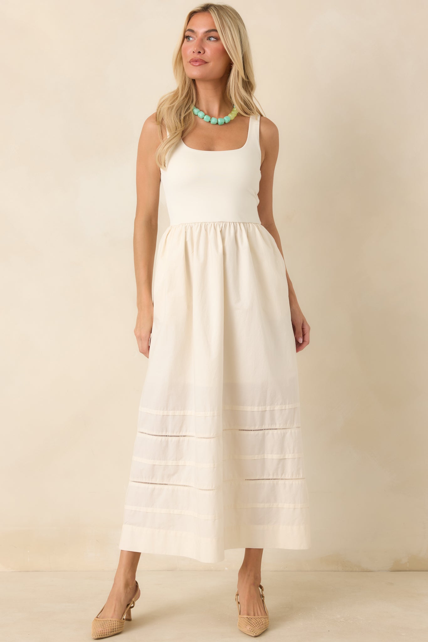 Z Supply Johanna Ivory Sleeveless Midi Dress