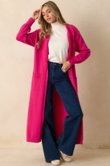 Shopping Around Hot Pink Longline Cardigan
