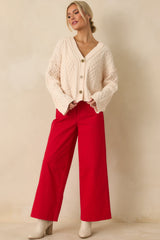 Go Boldly Red Wide Leg Jeans