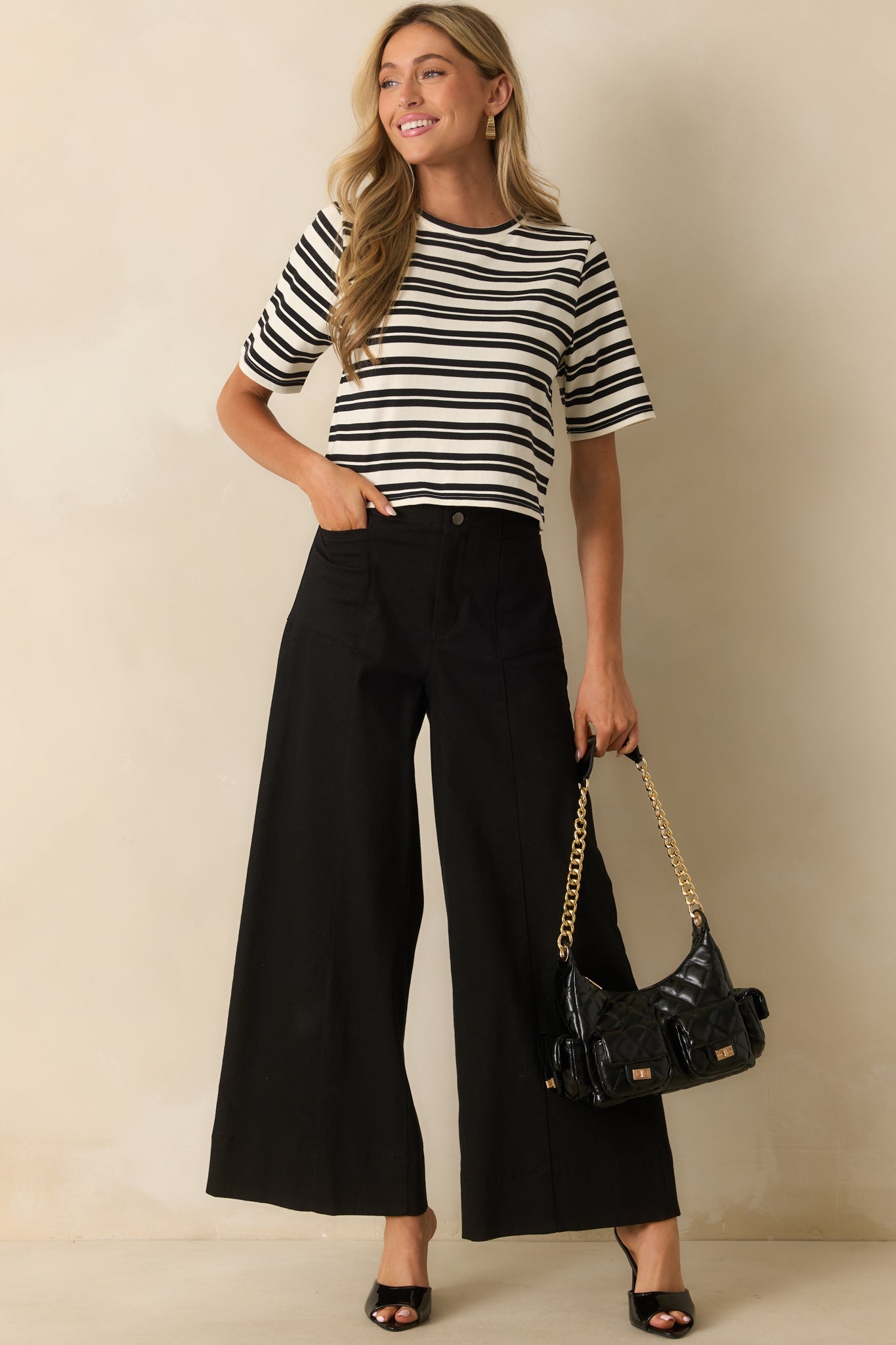 Daylight Glimmer Black Wide Leg Pants
